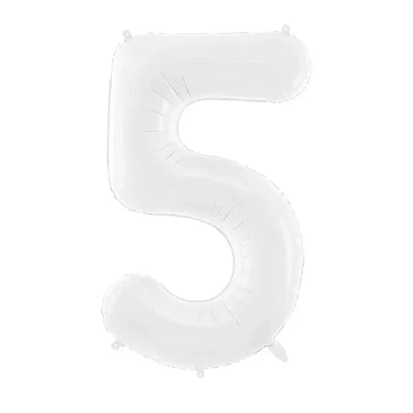 Balon foliowy Cyfra ''5'', 86 cm, biały