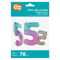 Balon foliowy Cyfra 5, Kosmos, 78 cm