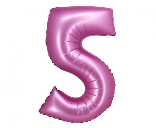 Balon Foliowy Cyfra ’5’’ – Satynowy Różowy | 76 cm
