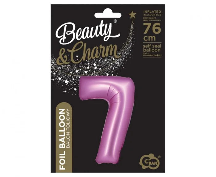 Balon Foliowy Cyfra ’7’’ – Satynowy Różowy | 76 cm