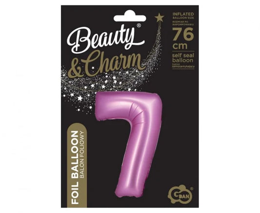 Balon Foliowy Cyfra ’7’’ – Satynowy Różowy | 76 cm
