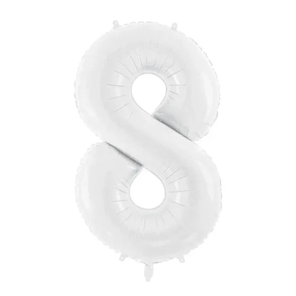 Balon foliowy Cyfra ''8'', 86 cm, biały