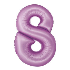 Balon foliowy Cyfra 8, lawendowa matowa, Smart, 76 cm