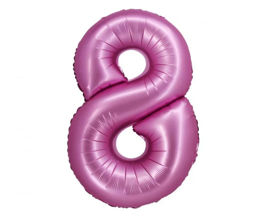 Balon Foliowy Cyfra ’8’’ – Satynowy Różowy | 76 cm