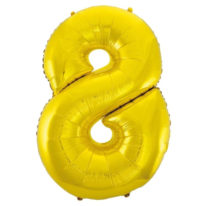 Balon foliowy Cyfra 8, złota, 92 cm