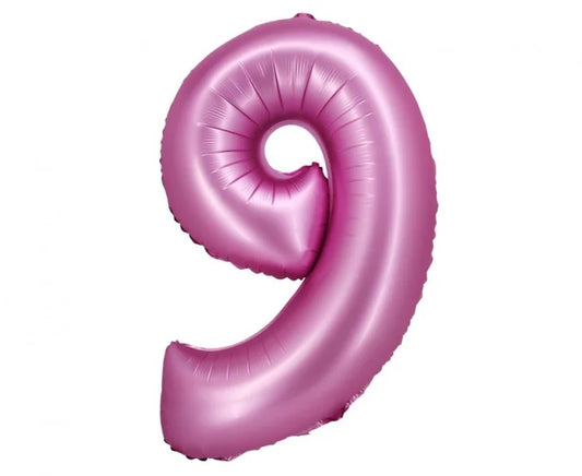 Balon Foliowy Cyfra ’9’’ – Satynowy Różowy | 76 cm