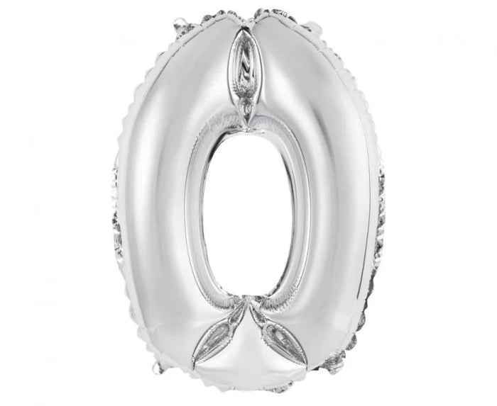 Balon foliowy cyfra srebrny – 35 cm