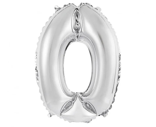 Balon foliowy cyfra srebrny – 35 cm