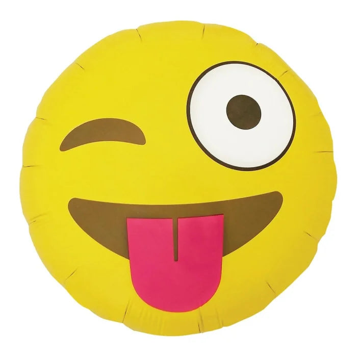 Balon foliowy Emoticon Winking 18" QL RND