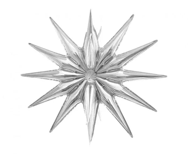 Balon Foliowy Gwiazda 3D – Srebrny 50 cm