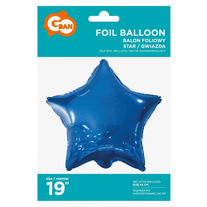 Balon foliowy GWIAZDA, granatowa, 19 cali