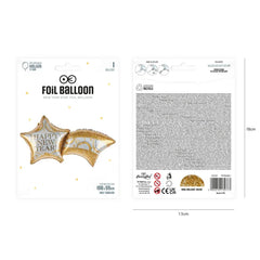 Balon foliowy Gwiazda Noworoczna 106 × 55 cm – efektowna dekoracja na Sylwestra i Nowy Rok - Balloons