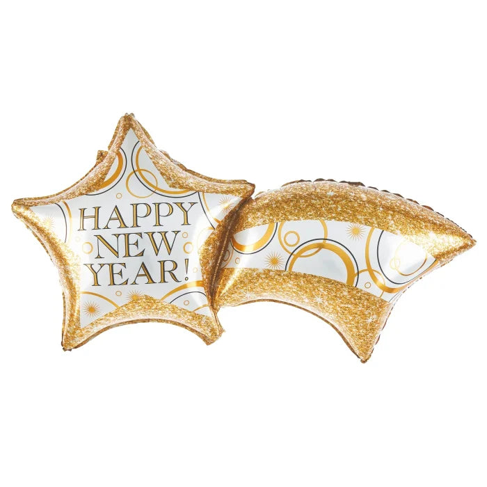 Balon foliowy Gwiazda Noworoczna 106 × 55 cm – efektowna dekoracja na Sylwestra i Nowy Rok - Balloons