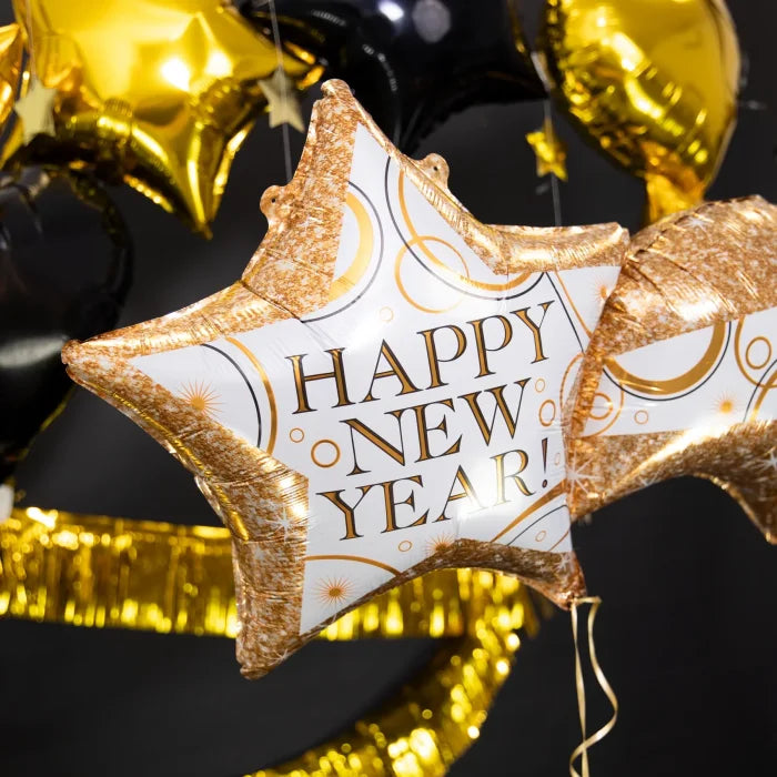 Balon foliowy Gwiazda Noworoczna 106 × 55 cm – efektowna dekoracja na Sylwestra i Nowy Rok - Balloons