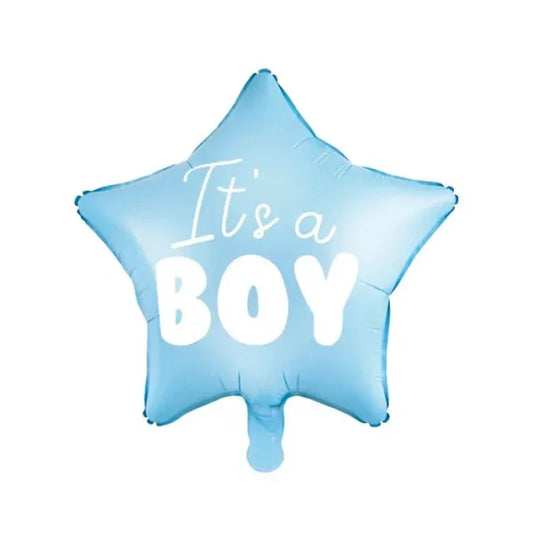 Balon foliowy Gwiazdka - It's a boy, 48cm, jasny niebieski