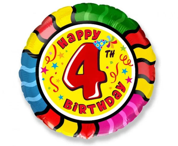 Balon Foliowy Happy Birthday - 4 18 cali – Wielokolorowy – Flexmetal