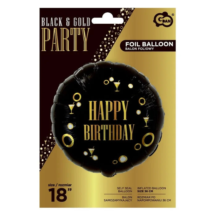 Balon foliowy Happy Birthday B&G Party , 18 cali