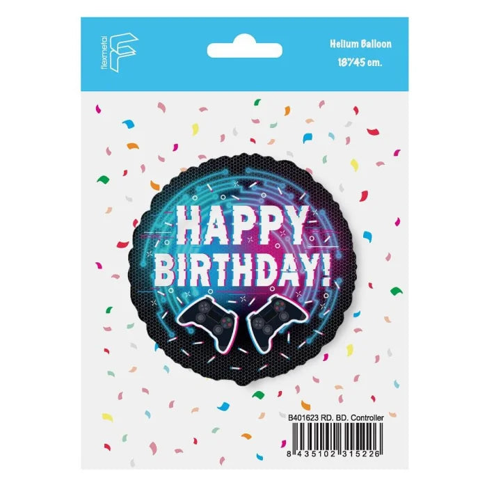 Balon foliowy Happy Birthday - Kontroler, FX 48 cm