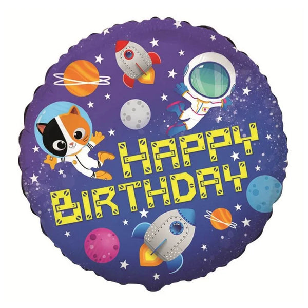 Balon foliowy Happy Birthday Kosmos, FX, 48 cm