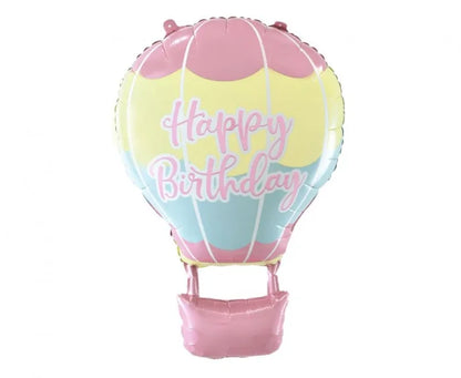 Balon foliowy Happy Birthday – balon z koszem 40 × 60 cm - Balloons