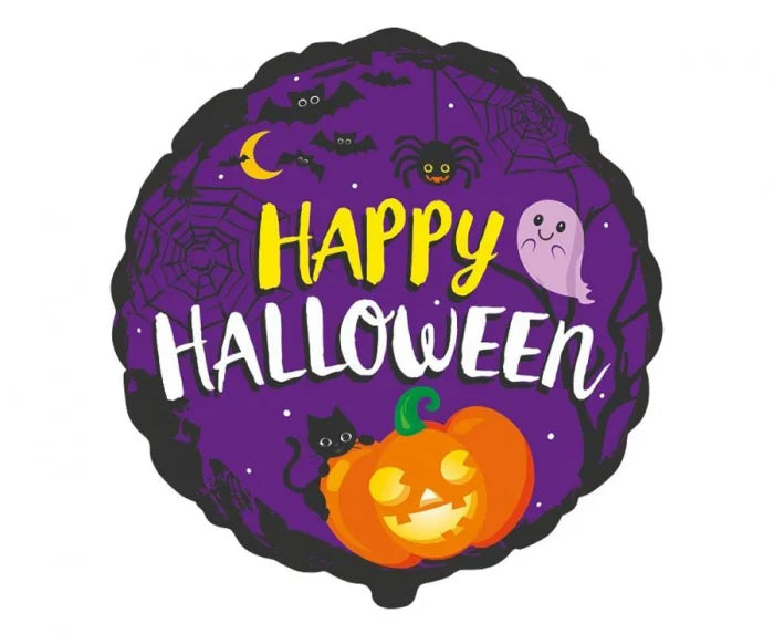 Balon foliowy Happy Halloween 18 cali (okrągły 48 cm) - Balloons
