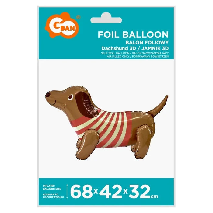 Balon foliowy Jamnik 3D, 68x42x32 cm