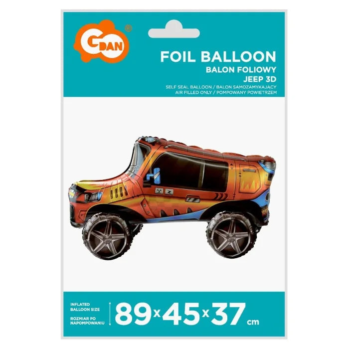 Balon foliowy Jeep 3D, 89x45x37 cm