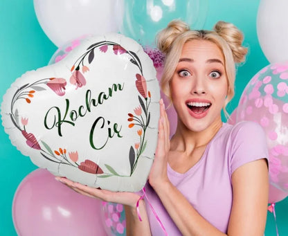 Balon foliowy „Kocham Cię” – białe serce | 18’’ (45 cm) - Balloons