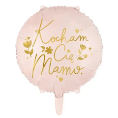 Balon foliowy "Kocham Cię Mamo", 45 cm, różowy
