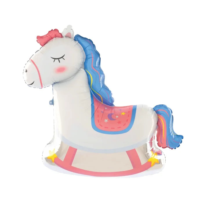 Balon foliowy Koń na biegunach 84 × 83 cm – urocza dekoracja na urodziny i baby shower - Balloons