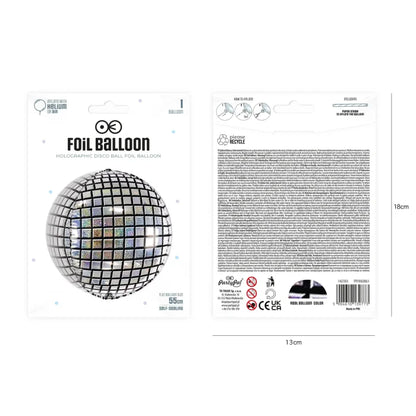 Balon foliowy Kula Disco 22 cale (55 cm) – efektowna dekoracja na każdą okazję - Balloons