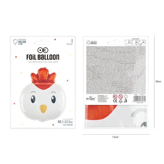 Balon foliowy Kurka 69 × 52 cm – idealna dekoracja na urodziny wiejskie przyjęcia i imprezy tematyczne - Balloons