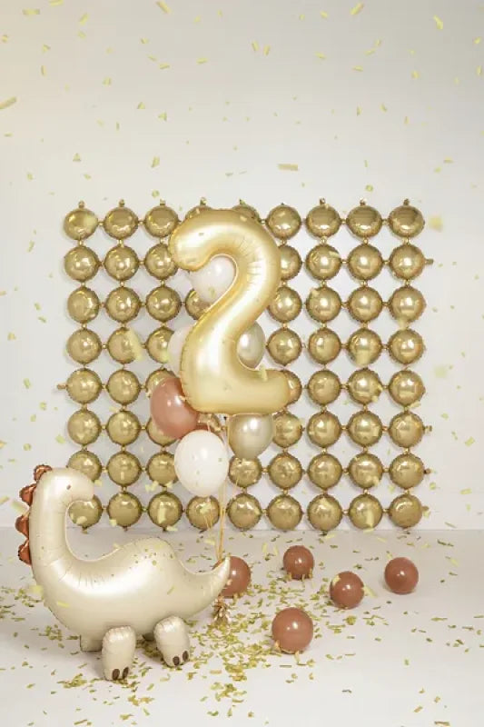 Balon foliowy – kurtyna dwustronna „Koła” złoto-srebrny 78 × 107 cm - Balloons