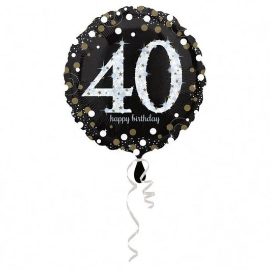 Balon foliowy Liczba 40, Sparkling Birthday 40, 43 cm