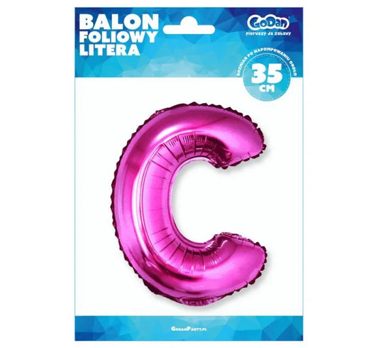 Balon foliowy ’Litera C’ – różowy 35 cm