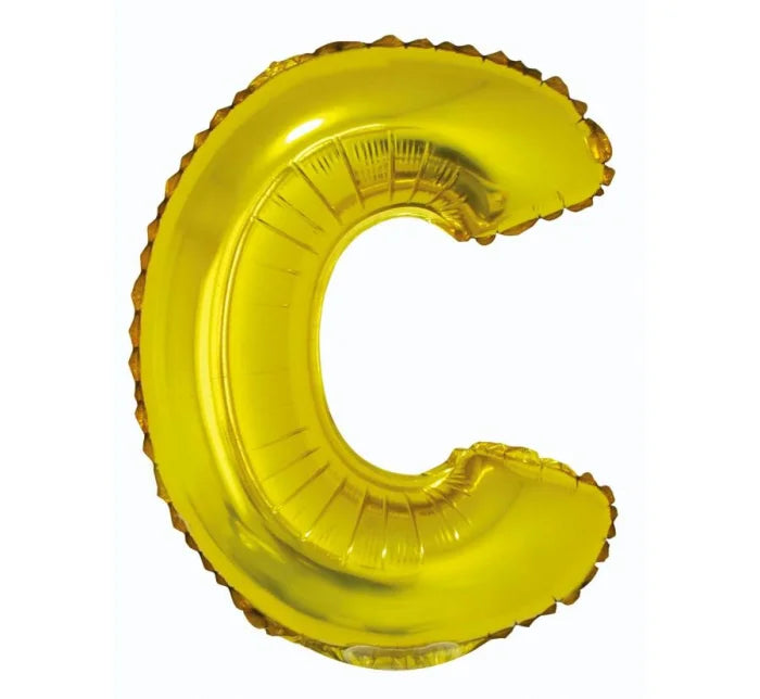 Balon foliowy litera ’C’ – złoty 35 cm