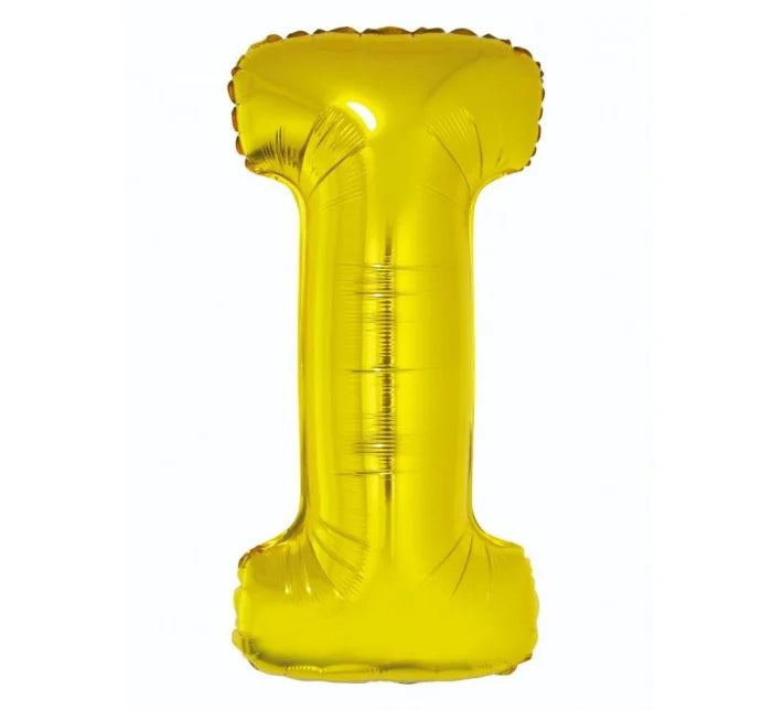 Balon foliowy litera ’I’ – złoty 89 cm