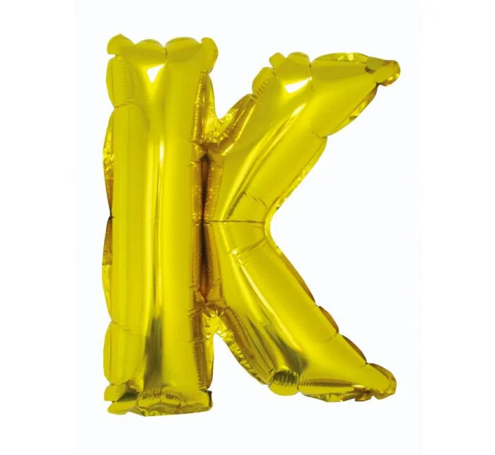 Balon foliowy litera ’K’ – złoty 35 cm