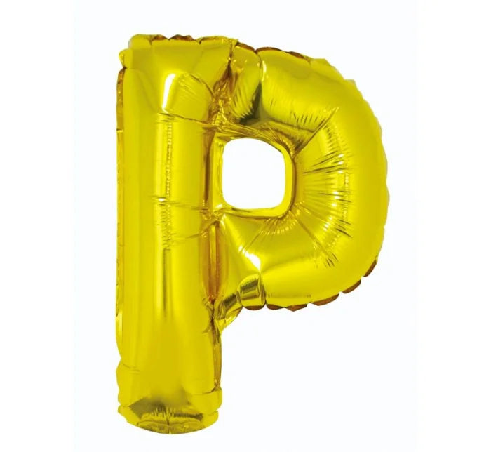 Balon foliowy litera ’P’ – złoty 35 cm
