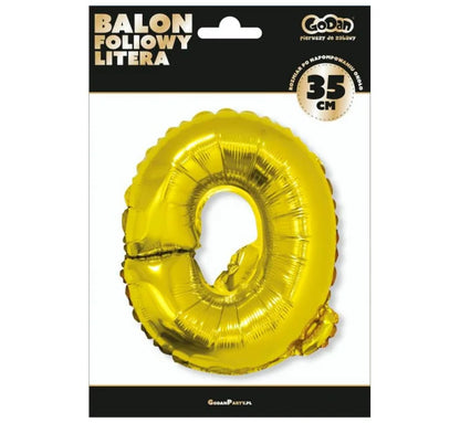 Balon foliowy litera ’Q’ – złoty 35 cm