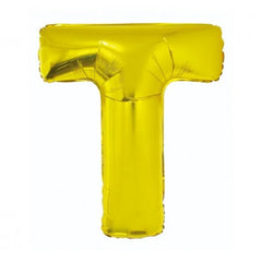 Balon foliowy litera ’T’ – złota 35 cm