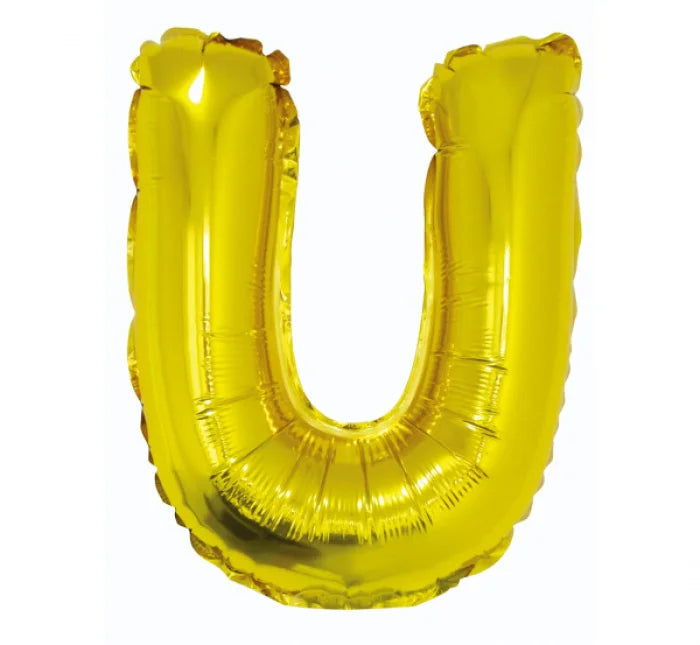 Balon foliowy litera ’U’ – złoty 35 cm