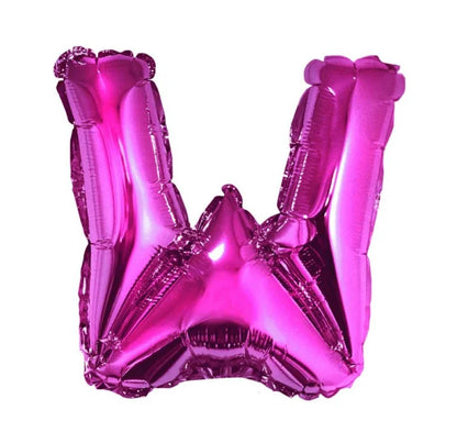 Balon foliowy litera „W” – różowy 35 cm