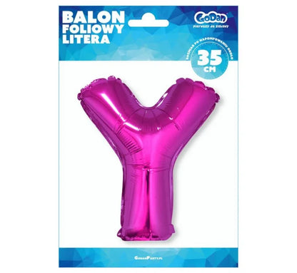 Balon foliowy litera „Y” – różowy 35 cm