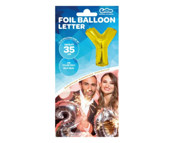 Balon foliowy ’Litera Y’ – złota 35 cm