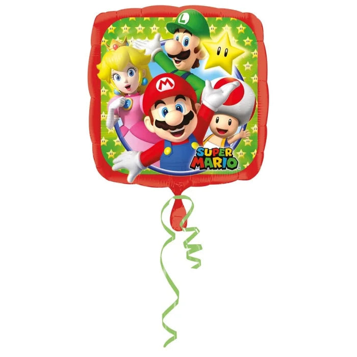 Balon foliowy Mario Bros 43 cm, zapakowany