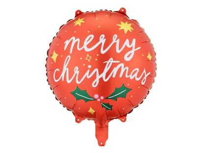 Balon foliowy Merry Christmas – czerwony 45 cm - Balloons