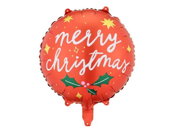 Balon foliowy Merry Christmas – czerwony 45 cm - Balloons