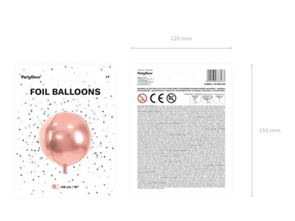 Balon foliowy metalizowany – Kula różowe złoto 50 cm