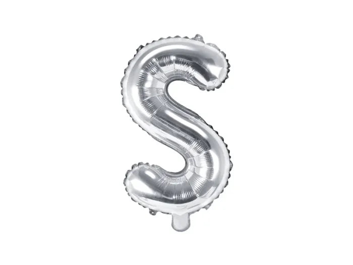 Balon foliowy metalizowany – Litera ’S’ srebrny 40 cm